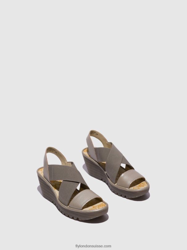 860NR615 sandales croisées yaji888 Fly London argent femmes