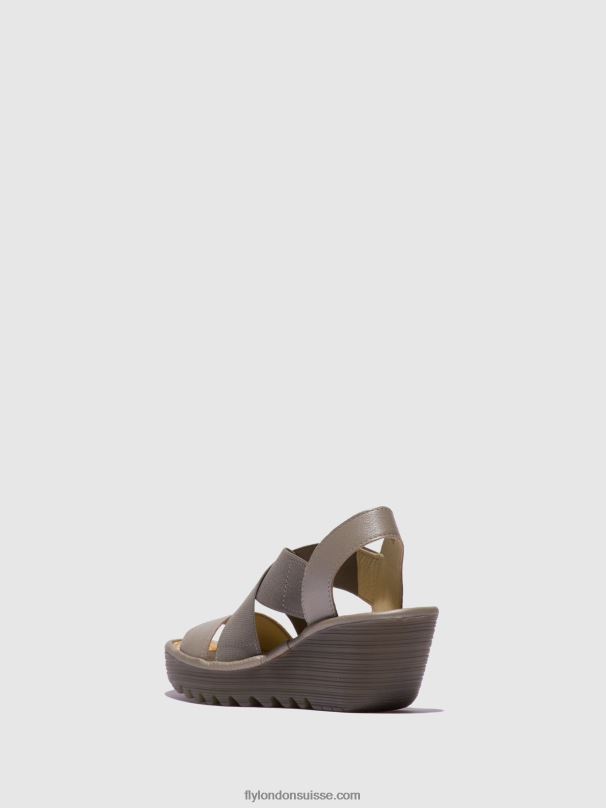 860NR615 sandales croisées yaji888 Fly London argent femmes