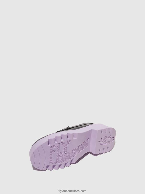 860NR651 chaussures mocassins moat948 Fly London noir (semelle violette) femmes