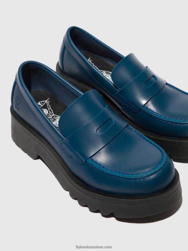 860NR652 chaussures mocassins moat948 Fly London bleu femmes