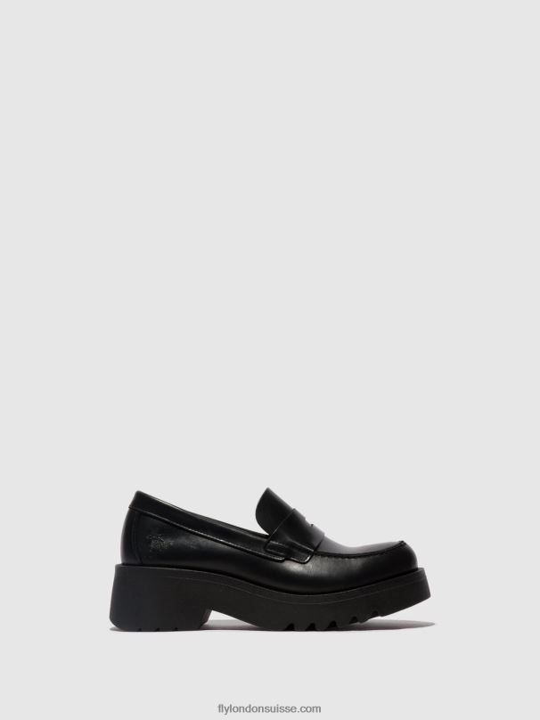 860NR653 chaussures mocassins moat948 Fly London noir (semelle noire) femmes