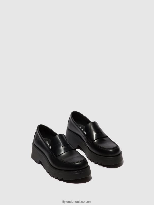 860NR653 chaussures mocassins moat948 Fly London noir (semelle noire) femmes