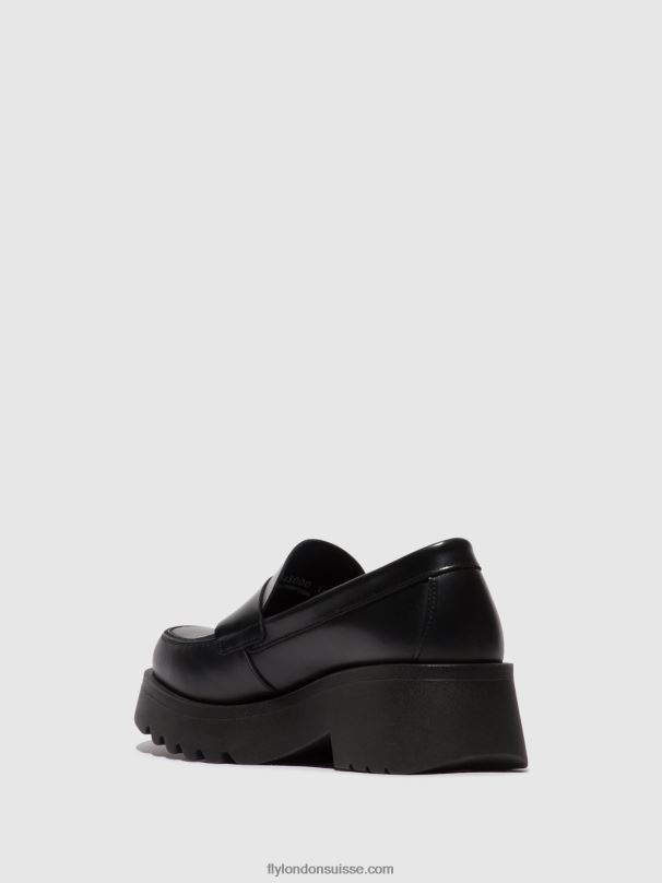 860NR653 chaussures mocassins moat948 Fly London noir (semelle noire) femmes