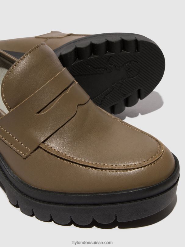 860NR673 chaussures mocassins toky803 Fly London taupe femmes