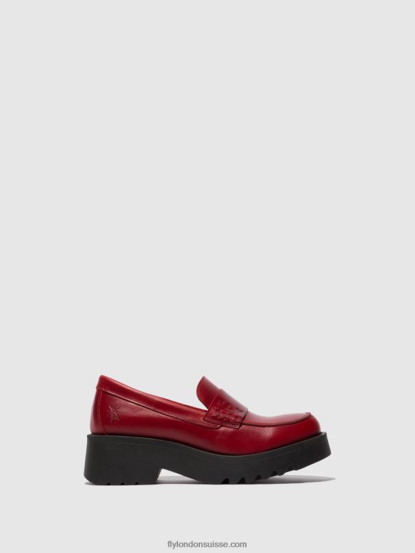 860NR674 mocassins chaussures maus791 Fly London rouge femmes