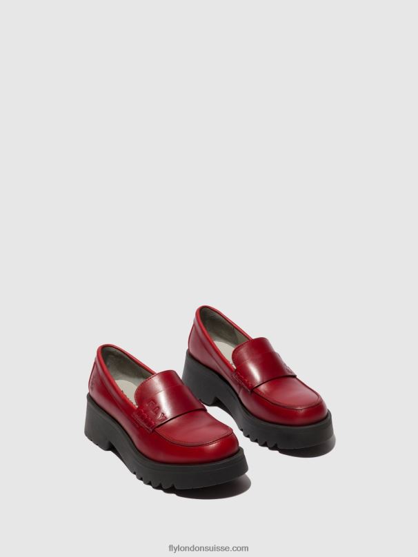 860NR674 mocassins chaussures maus791 Fly London rouge femmes