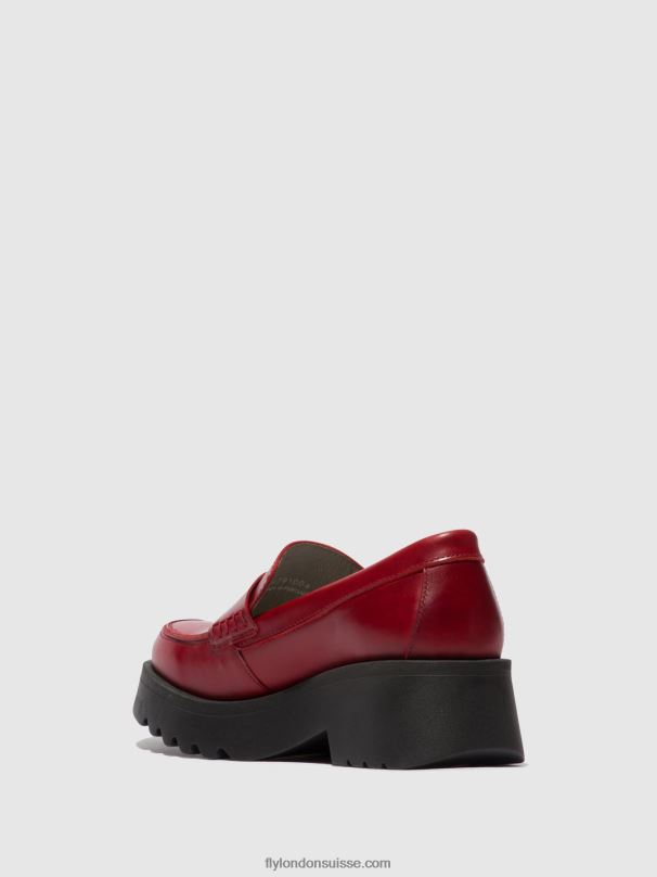 860NR674 mocassins chaussures maus791 Fly London rouge femmes