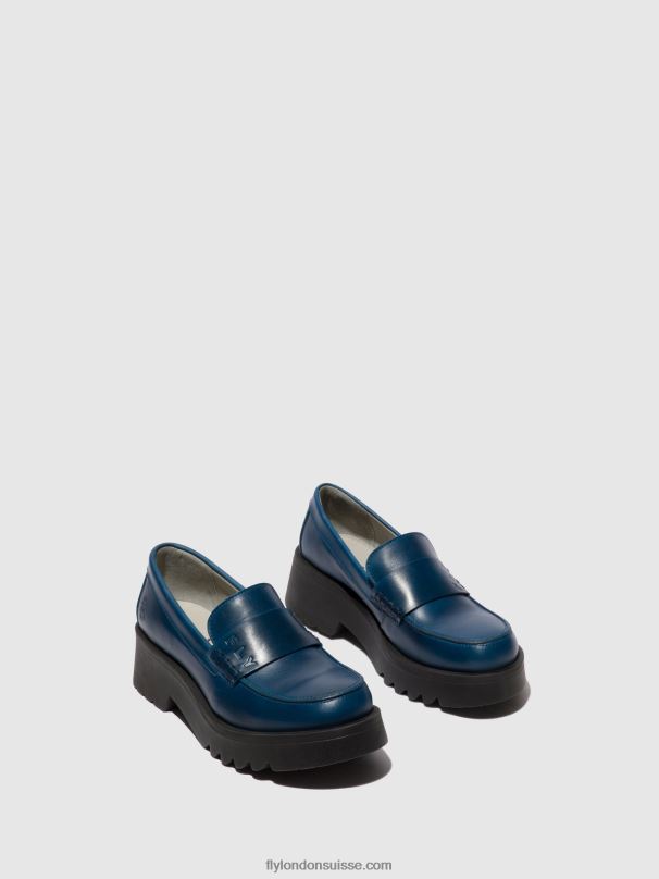 860NR675 mocassins chaussures maus791 Fly London bleu royal femmes