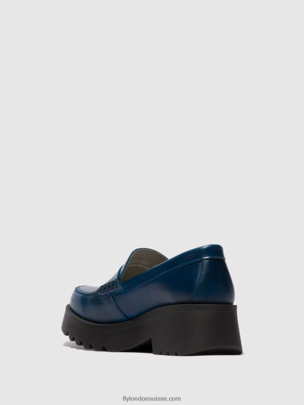 860NR675 mocassins chaussures maus791 Fly London bleu royal femmes
