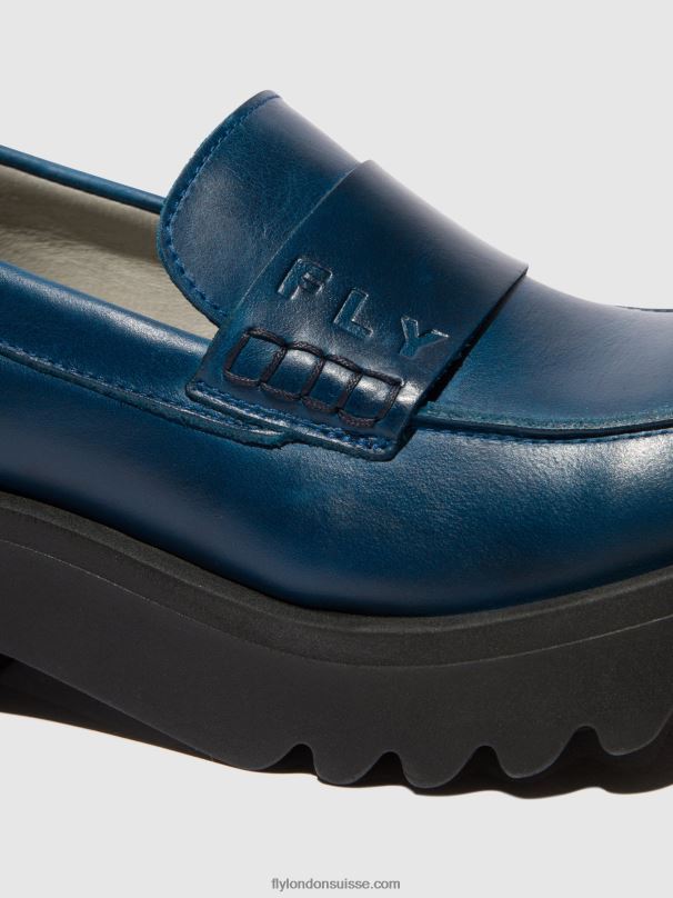 860NR675 mocassins chaussures maus791 Fly London bleu royal femmes