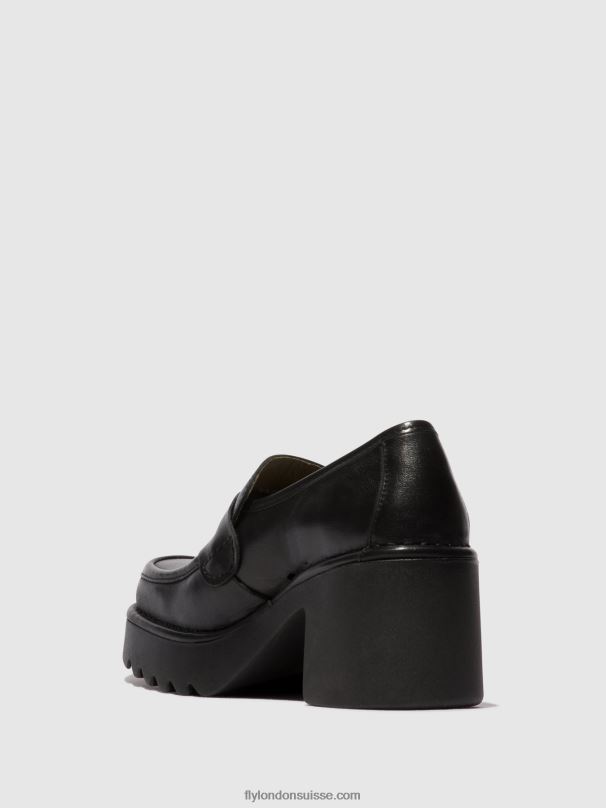 860NR676 chaussures mocassins muly252 Fly London noir femmes