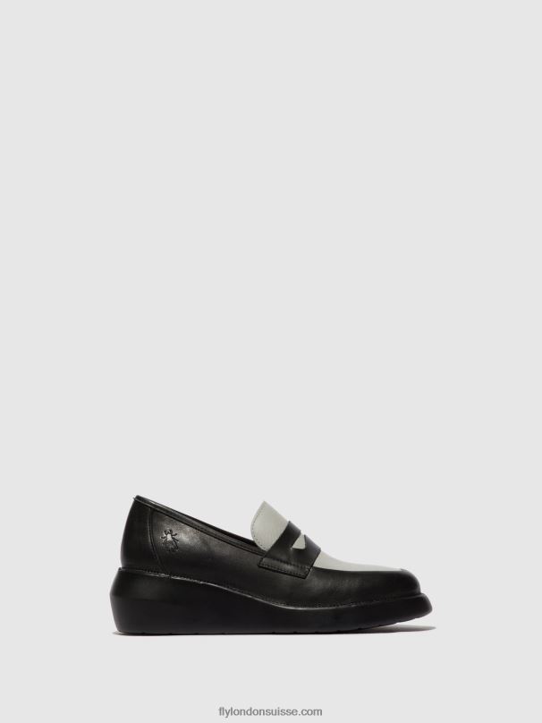 860NR678 mocassins chaussures blar513 Fly London gris noir femmes