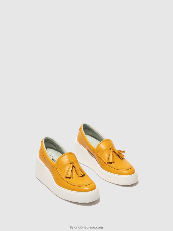 860NR710 baskets à enfiler dala579 Fly London moutarde femmes