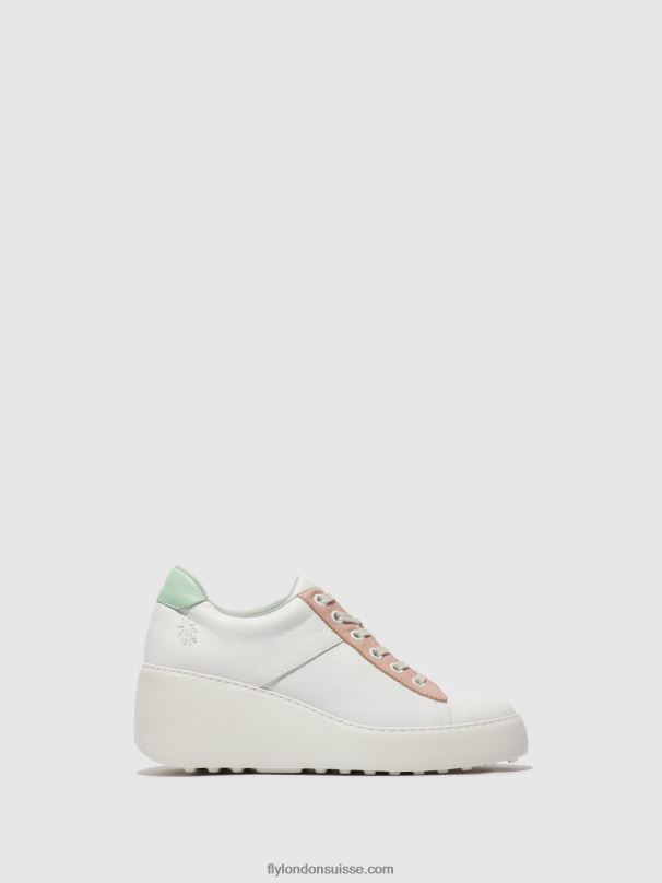 860NR713 baskets à lacets delf580 Fly London blanc/nude/menthe femmes