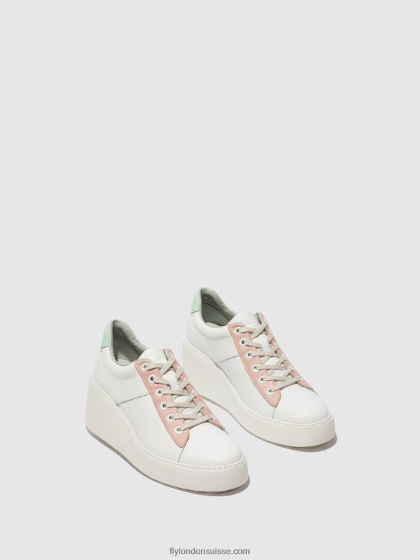 860NR713 baskets à lacets delf580 Fly London blanc/nude/menthe femmes