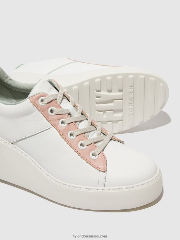 860NR713 baskets à lacets delf580 Fly London blanc/nude/menthe femmes