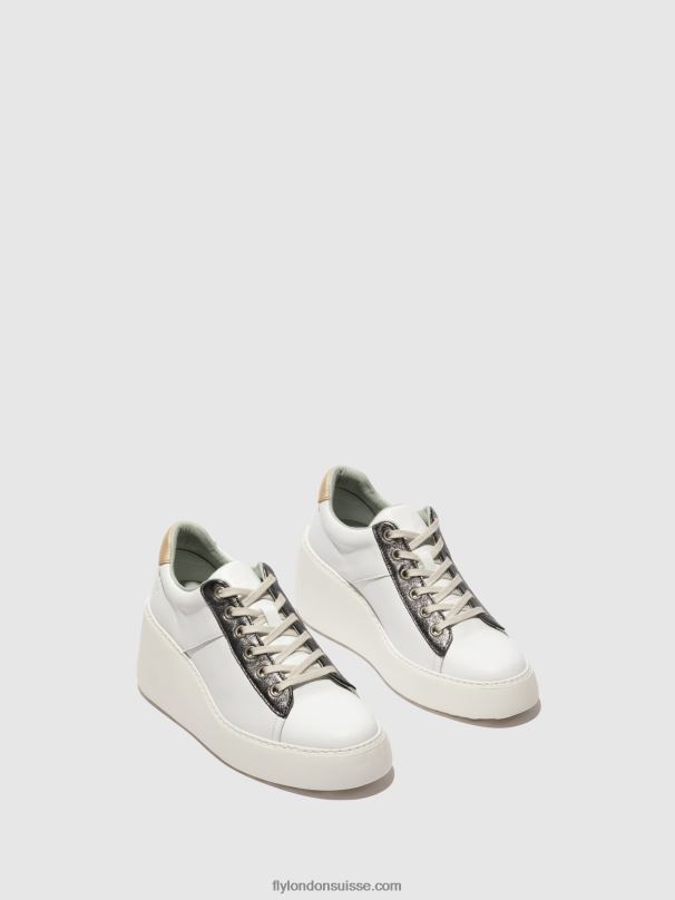 860NR718 baskets à lacets delf580 Fly London blanc/graphite/mynt femmes
