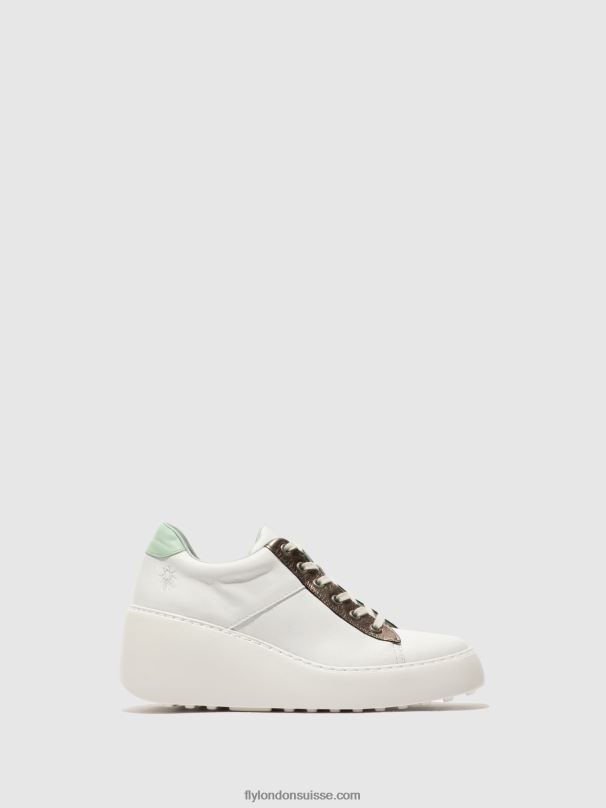 860NR722 baskets à lacets delf580 Fly London blanc/bronze graphite/menthe femmes