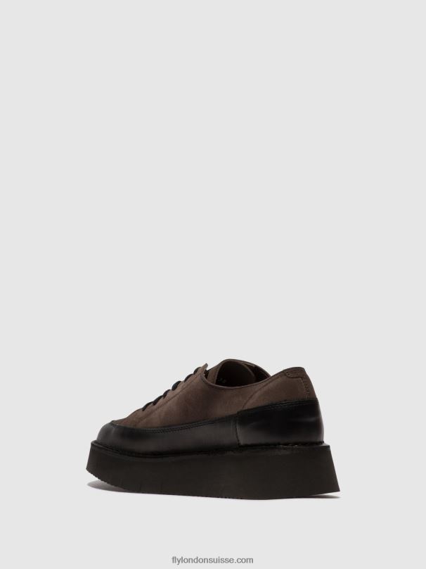 860NR724 baskets à lacets cuda099 Fly London gris noir femmes