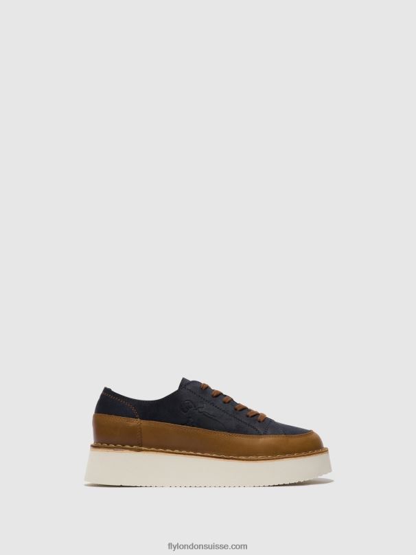 860NR725 baskets à lacets cuda099 Fly London camel/marine femmes