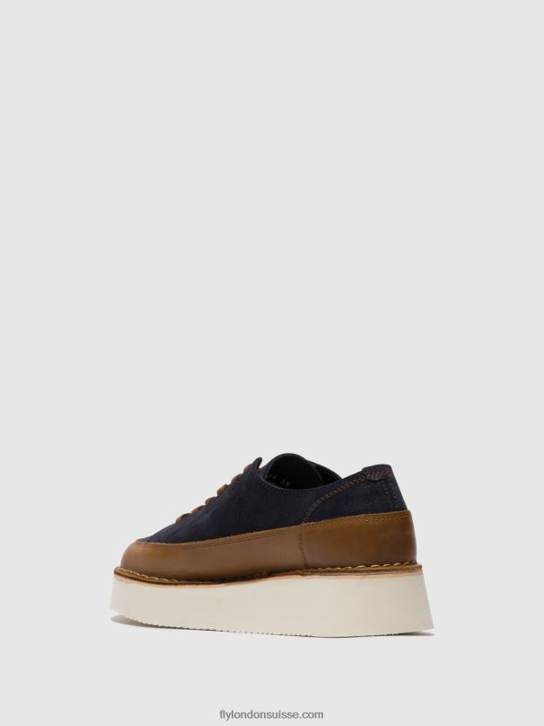 860NR725 baskets à lacets cuda099 Fly London camel/marine femmes