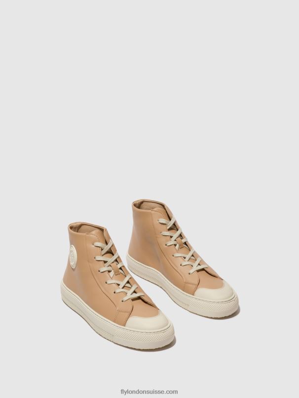 860NR728 topy586 baskets montantes Fly London nougat femmes