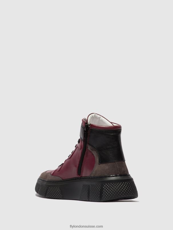 860NR734 baskets à lacets eppe531 Fly London gris/vin/noir femmes