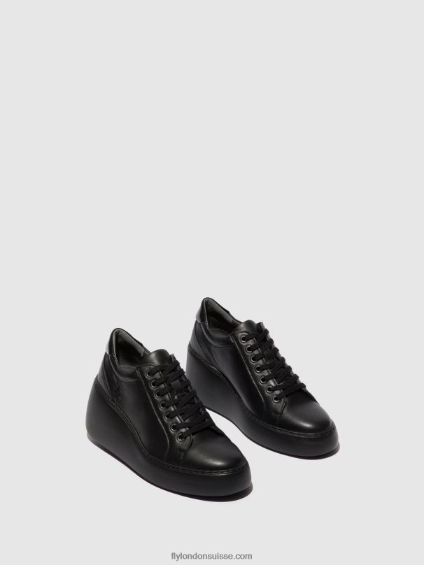 860NR737 baskets à lacets dile450 Fly London noir (semelle noire) femmes