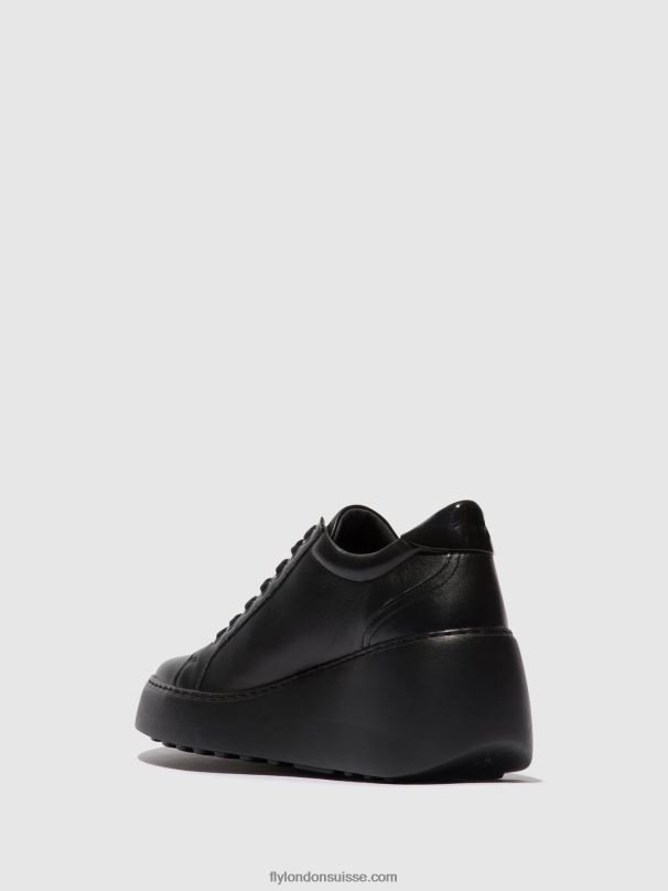 860NR737 baskets à lacets dile450 Fly London noir (semelle noire) femmes