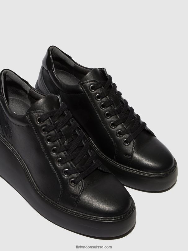 860NR737 baskets à lacets dile450 Fly London noir (semelle noire) femmes