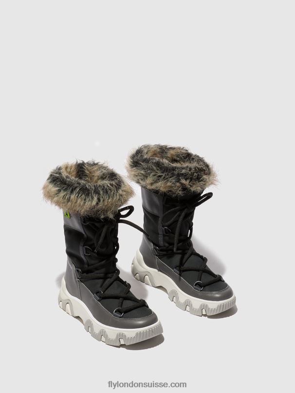 860NR744 baskets à lacets fena889 Fly London gris nausica femmes