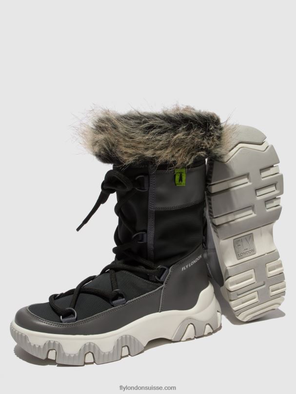 860NR744 baskets à lacets fena889 Fly London gris nausica femmes
