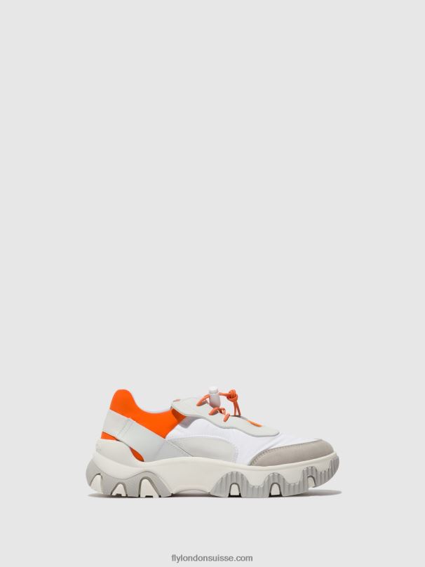 860NR748 baskets élastiquées fian634 Fly London blanc cassé/corail femmes