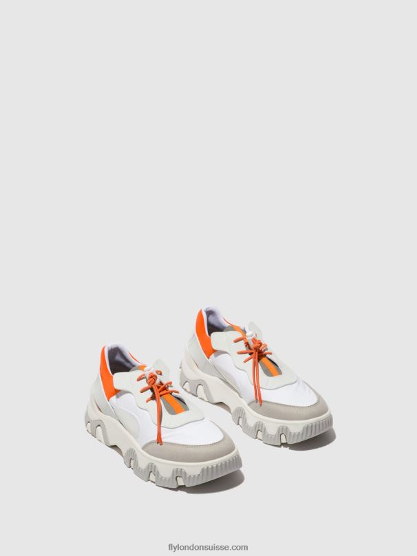 860NR748 baskets élastiquées fian634 Fly London blanc cassé/corail femmes