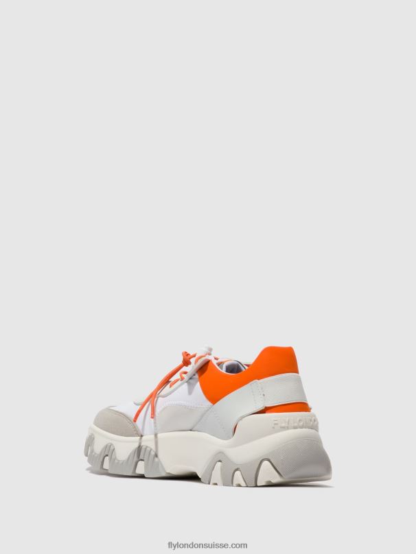 860NR748 baskets élastiquées fian634 Fly London blanc cassé/corail femmes