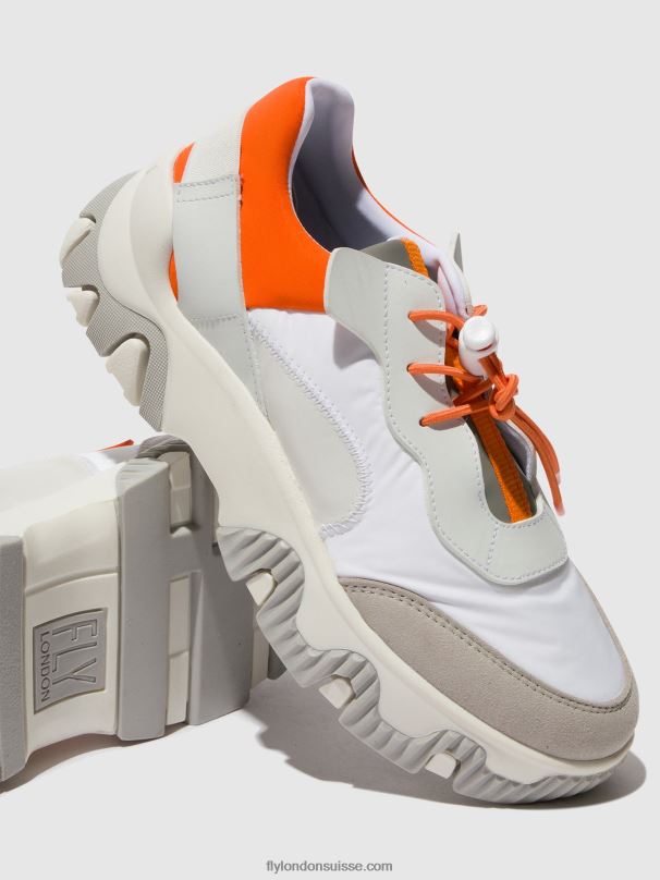 860NR748 baskets élastiquées fian634 Fly London blanc cassé/corail femmes