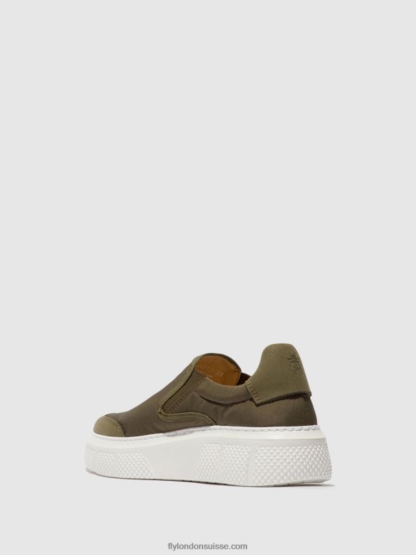 860NR753 baskets à enfiler elin509 Fly London kaki femmes