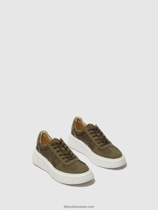 860NR759 baskets à lacets essa511 Fly London kaki femmes