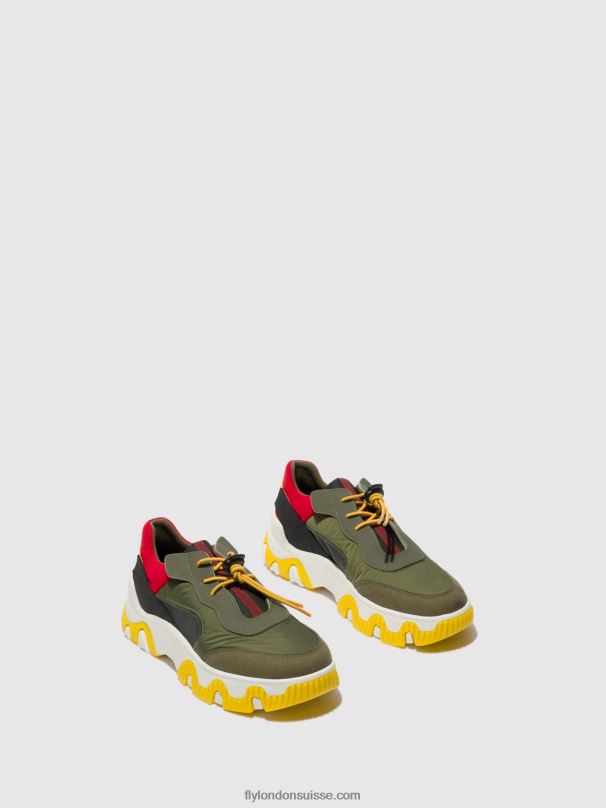 860NR763 baskets élastiquées fian634 Fly London multi kaki/rouge/jaune femmes