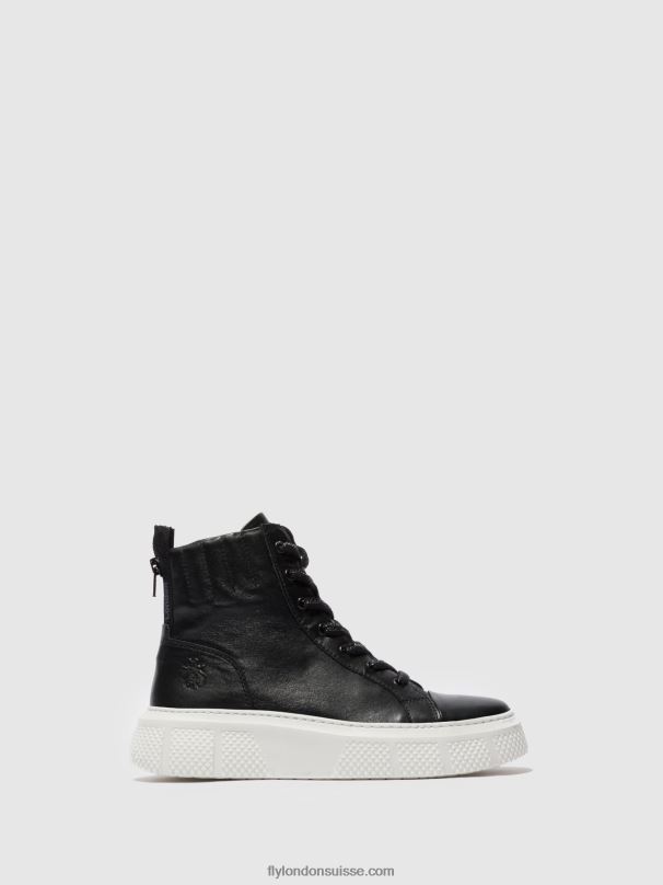 860NR764 baskets à lacets erby484 Fly London noir dublin (semelle blanche) femmes