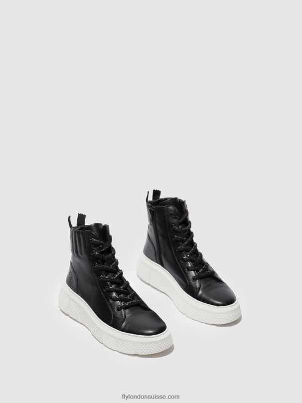 860NR764 baskets à lacets erby484 Fly London noir dublin (semelle blanche) femmes