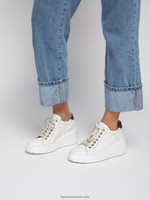 860NR768 baskets à lacets dile450 Fly London brito blanc femmes
