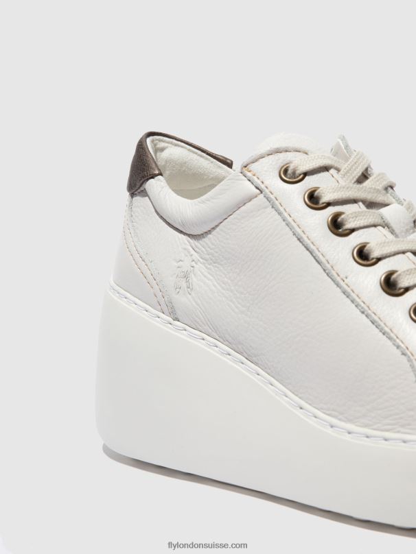 860NR768 baskets à lacets dile450 Fly London brito blanc femmes