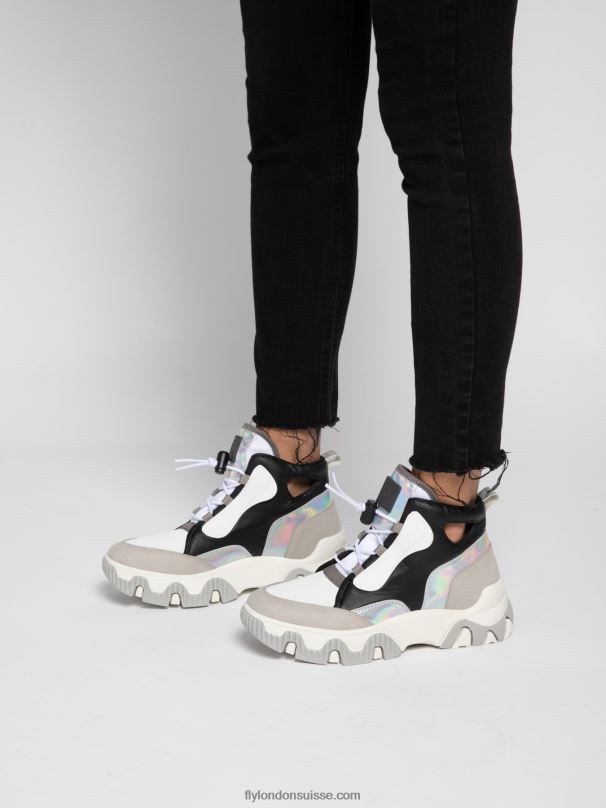 860NR775 baskets montantes feny633 Fly London multi blanc cassé femmes