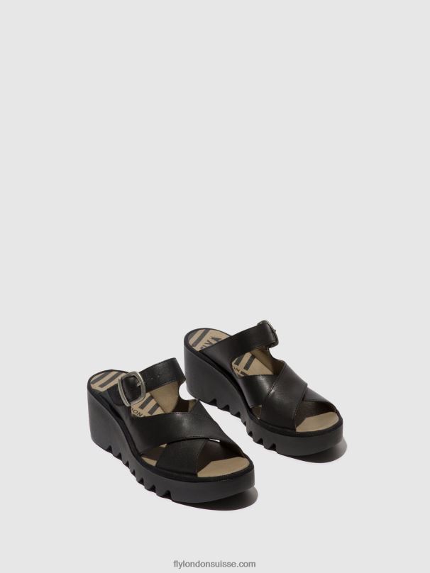 860NR356 mules compensées bocy409 Fly London noir femmes