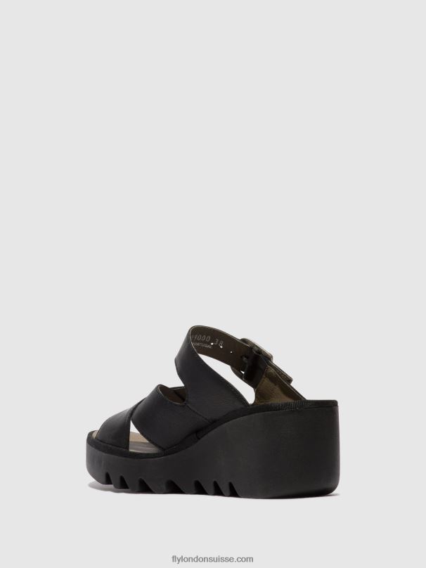 860NR356 mules compensées bocy409 Fly London noir femmes