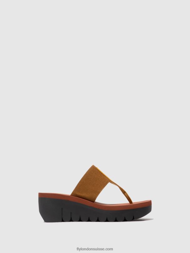 860NR359 mules à enfiler yomu725 Fly London bourdon/chameau (brique) femmes