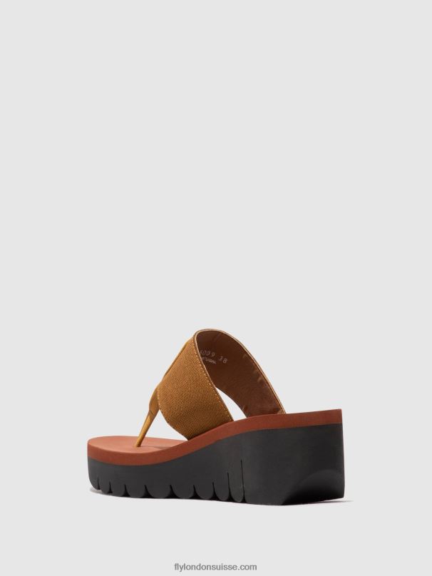 860NR359 mules à enfiler yomu725 Fly London bourdon/chameau (brique) femmes