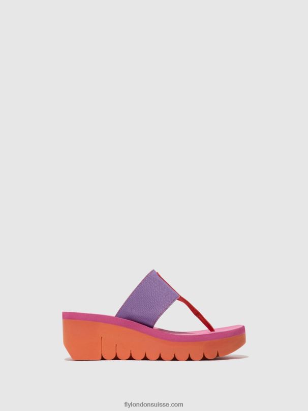 860NR360 mules à enfiler yomu725 Fly London orange/violet (rose) femmes