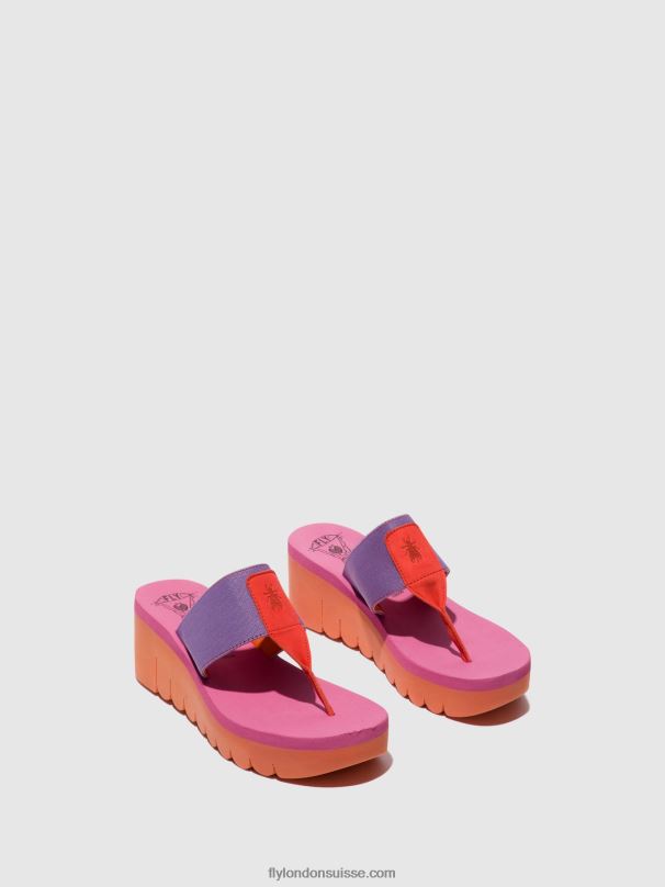 860NR360 mules à enfiler yomu725 Fly London orange/violet (rose) femmes